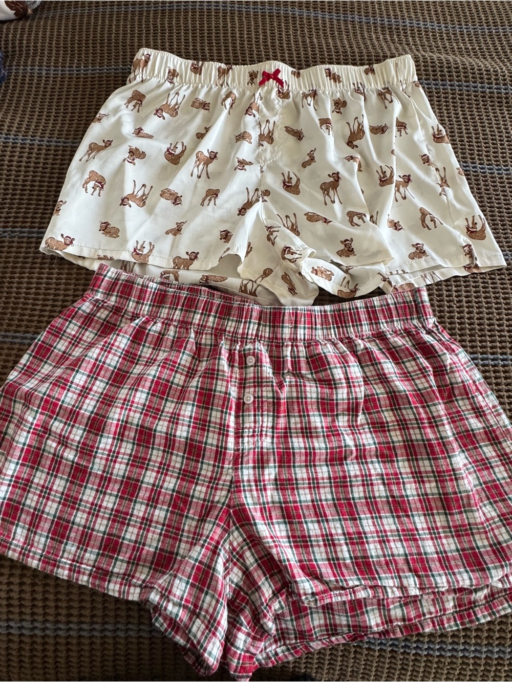 Wild Fable Two-Pair Silky/Cotton Boxer Shorts Set - Deer Print & Red Plaid